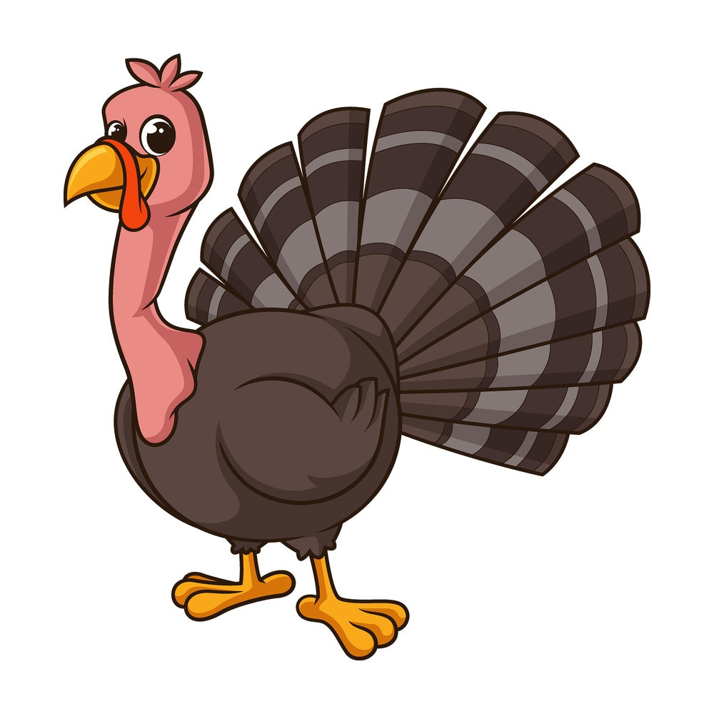 Cartoon turkey farm animal. PNG - JPG and vector EPS file formats (infinitely scalable). Image isolated on transparent background.
