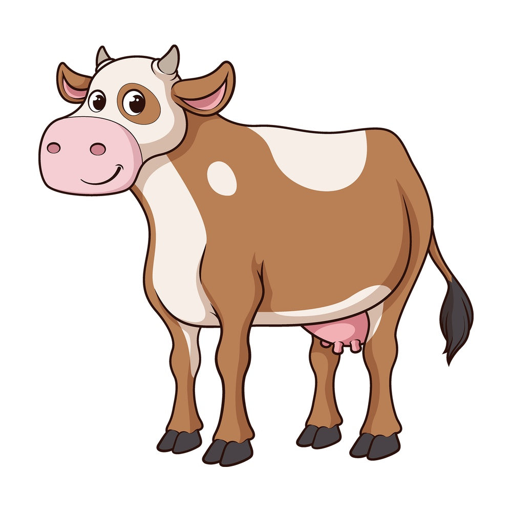 Cartoon cow farm animal. PNG - JPG and vector EPS file formats (infinitely scalable). Image isolated on transparent background.