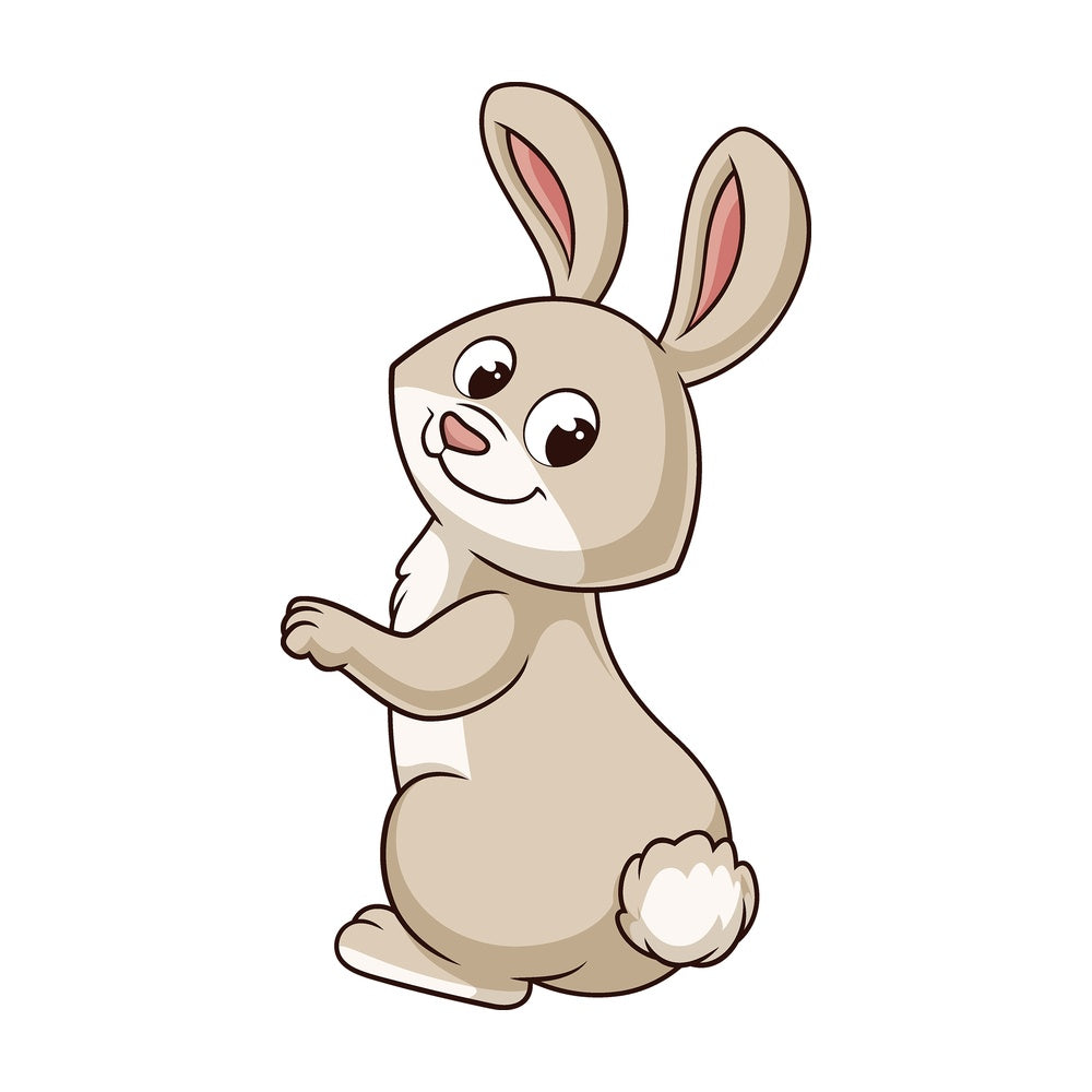 Cartoon rabbit looking back. PNG - JPG and vector EPS file formats (infinitely scalable). Image isolated on transparent background.