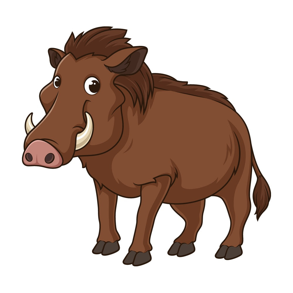 Cartoon warthog safari animal. PNG - JPG and vector EPS file formats (infinitely scalable). Image isolated on transparent background.