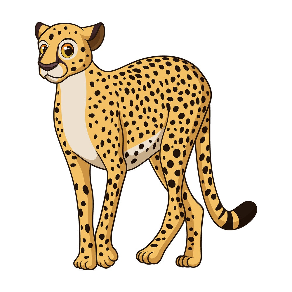 Cartoon cheetah safari animal. PNG - JPG and vector EPS file formats (infinitely scalable). Image isolated on transparent background.