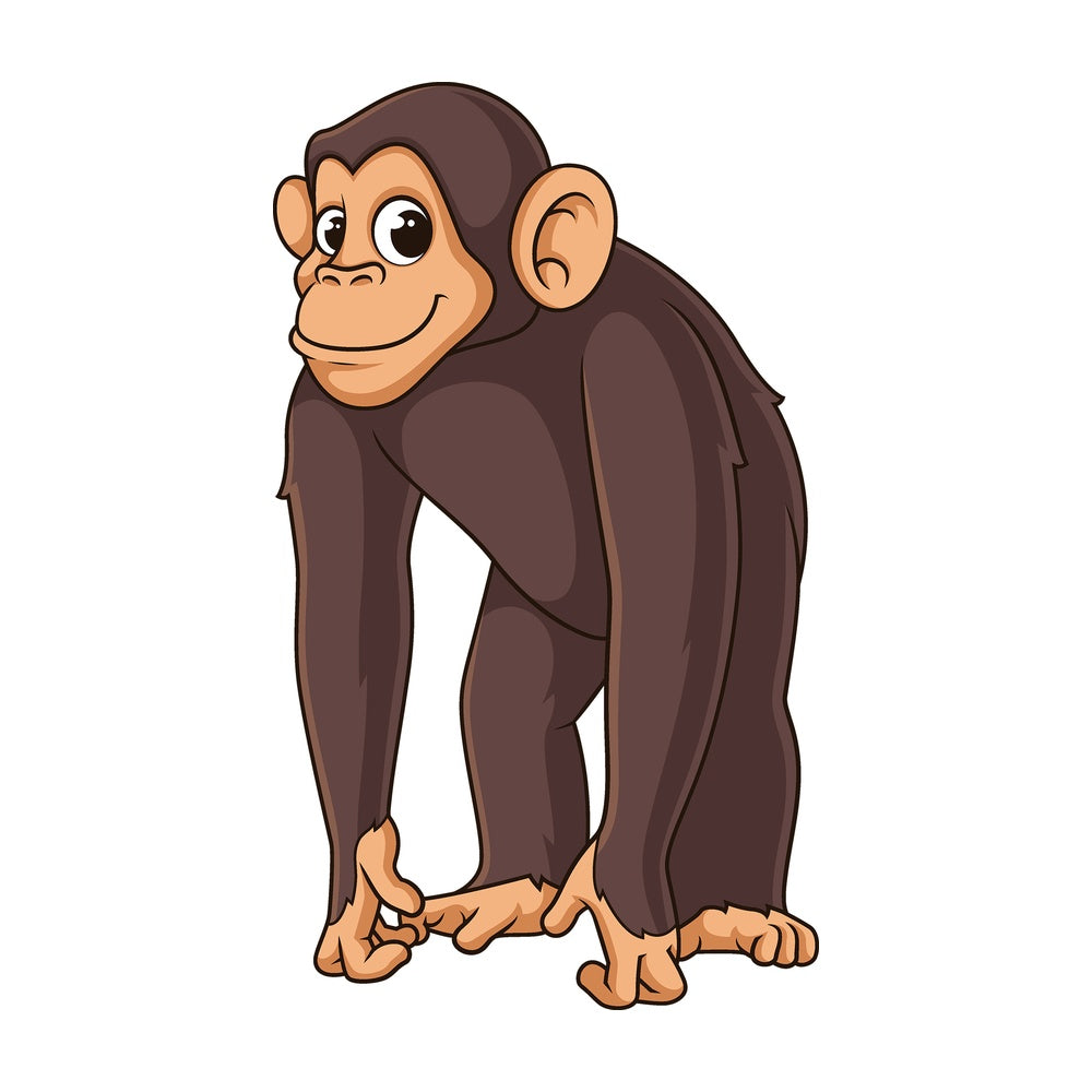 Cartoon chimpanzee safari animal. PNG - JPG and vector EPS file formats (infinitely scalable). Image isolated on transparent background.