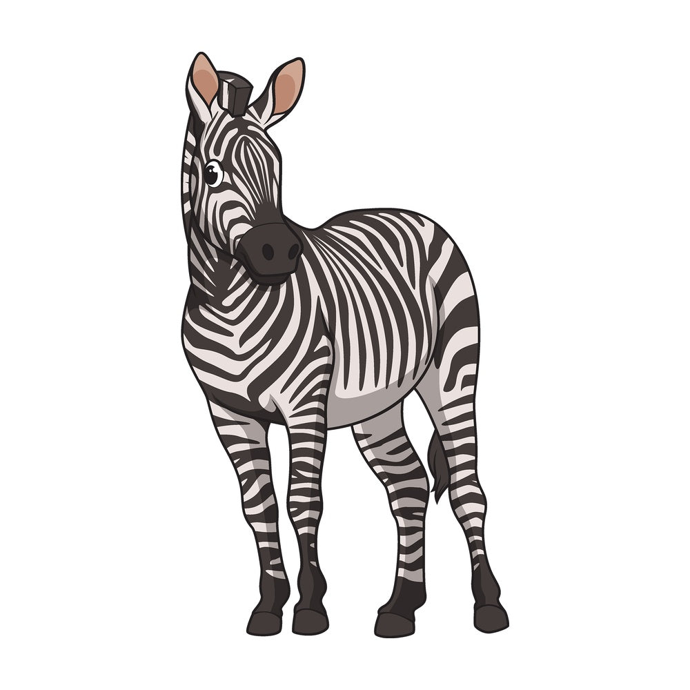 Cartoon zebra safari animal. PNG - JPG and vector EPS file formats (infinitely scalable). Image isolated on transparent background.