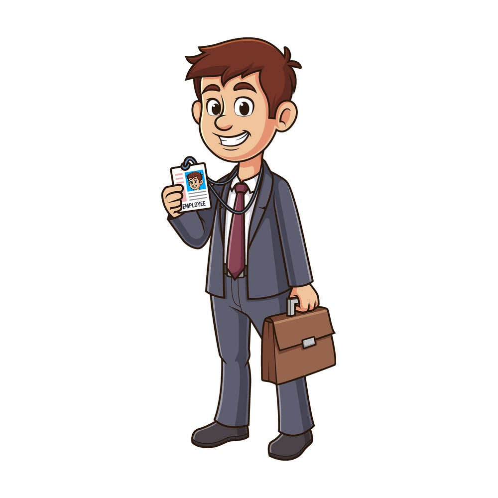 Cartoon office worker. PNG - JPG and vector EPS file formats (infinitely scalable). Image isolated on transparent background.