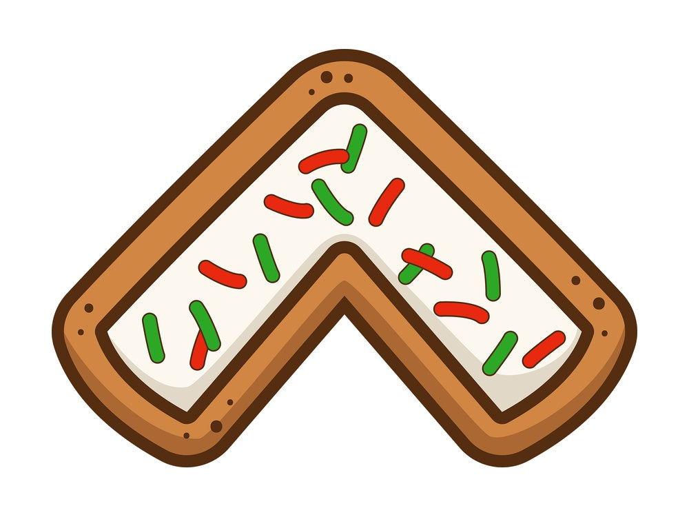 Cartoon christmas caret symbol. PNG - JPG and vector EPS file formats (infinitely scalable). Image isolated on transparent background.