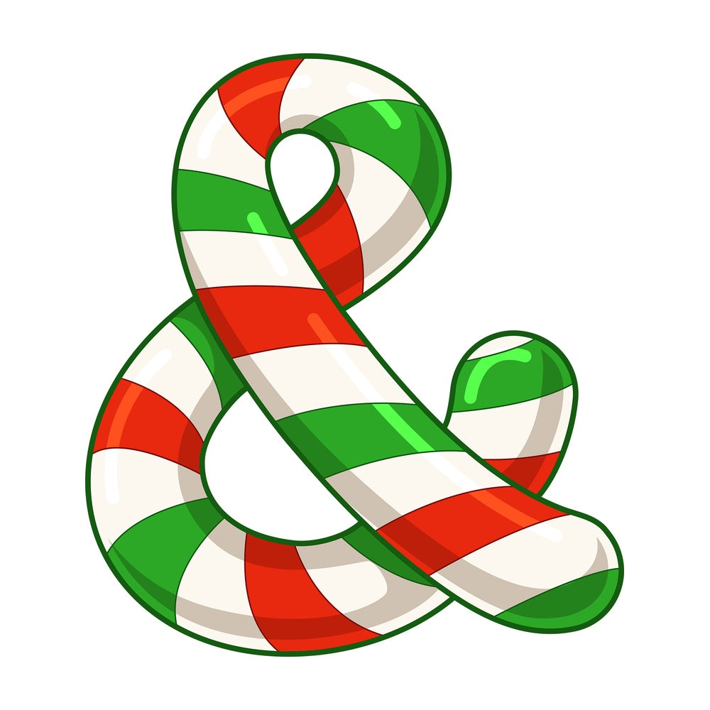Cartoon christmas ampersand. PNG - JPG and vector EPS file formats (infinitely scalable). Image isolated on transparent background.