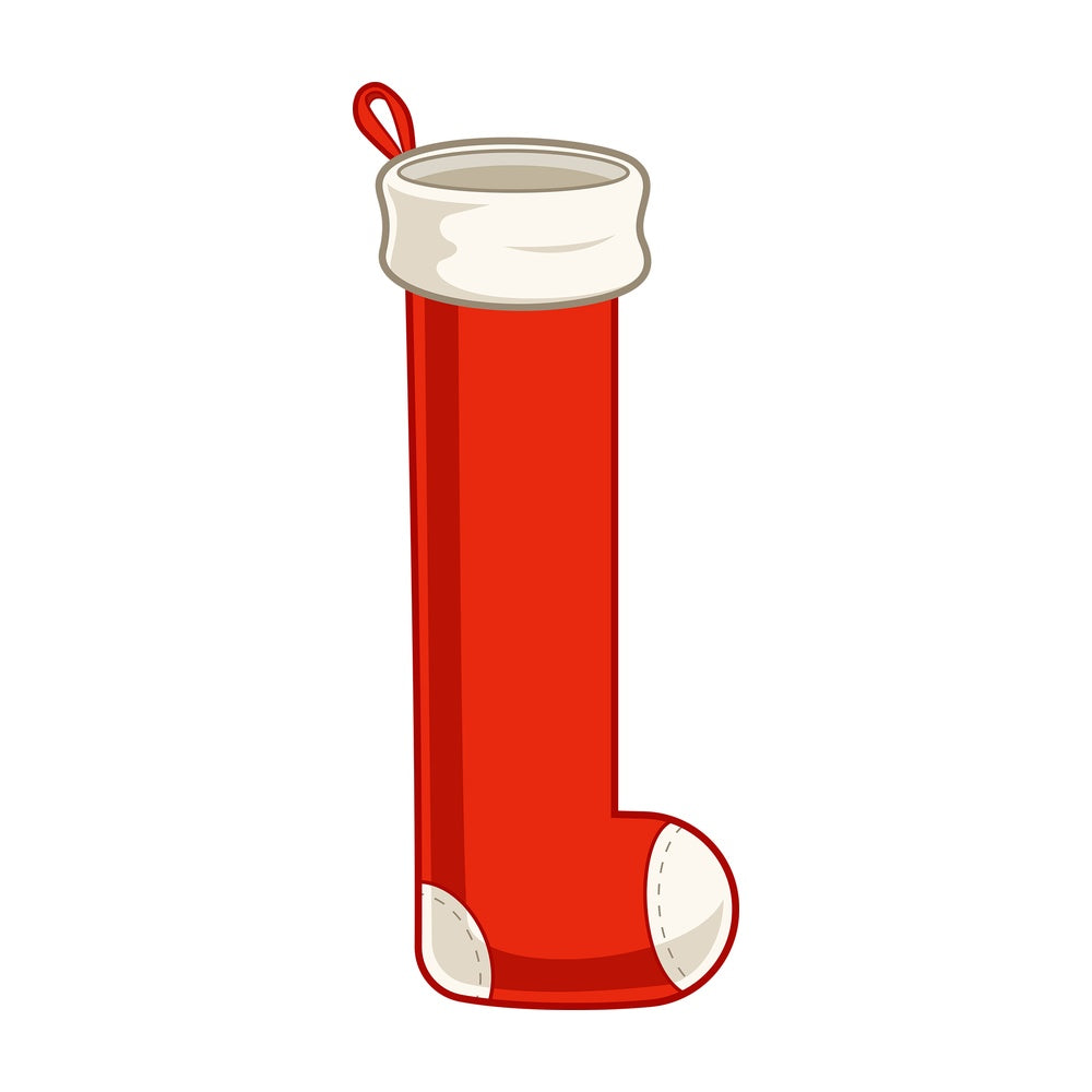 Cartoon christmas lowercase letter l. PNG - JPG and vector EPS file formats (infinitely scalable). Image isolated on transparent background.