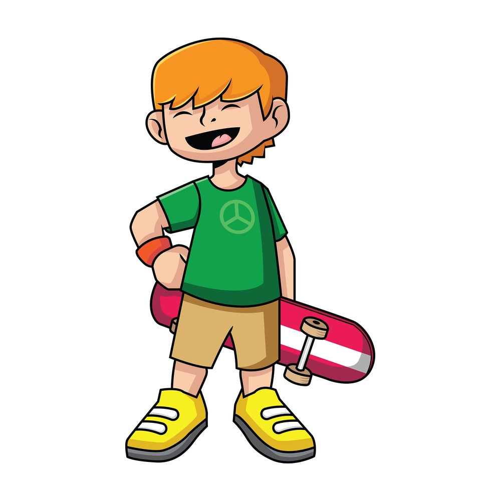 Kid skateboarder. PNG - JPG and vector EPS file formats (infinitely scalable). Image isolated on transparent background.