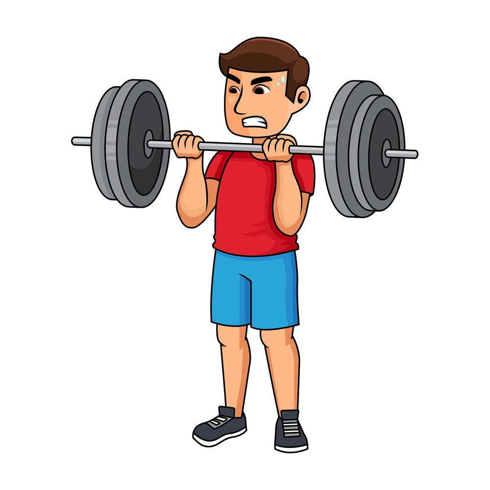 Man lifting heavy barbell. PNG - JPG and vector EPS file formats (infinitely scalable). Image isolated on transparent background.
