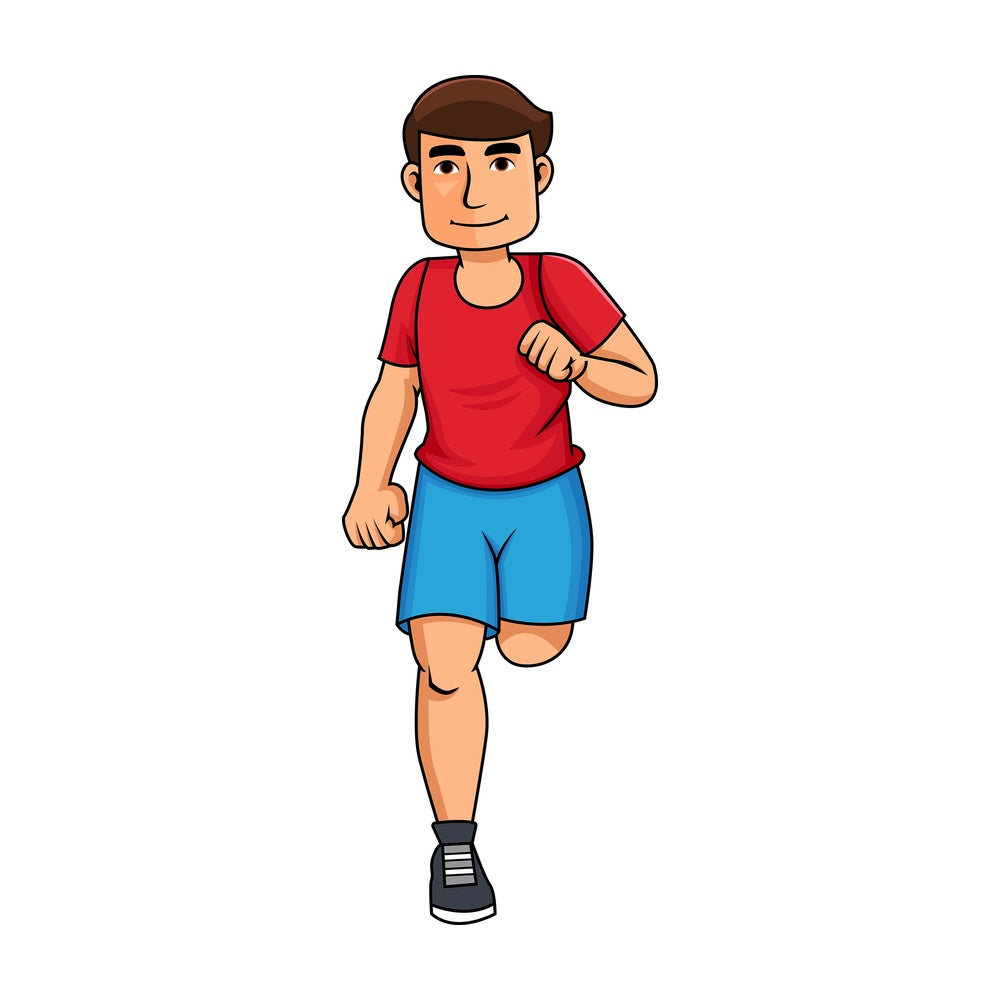 Fit man jogging. PNG - JPG and vector EPS file formats (infinitely scalable). Image isolated on transparent background.