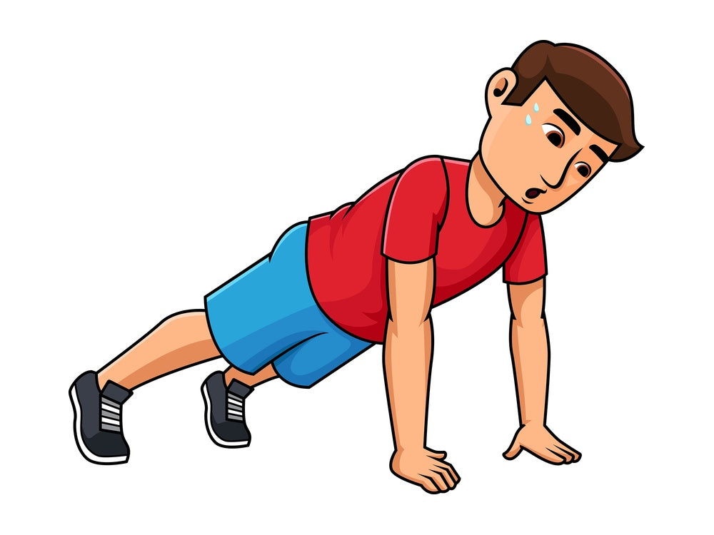 Young man doing push ups. PNG - JPG and vector EPS file formats (infinitely scalable). Image isolated on transparent background.