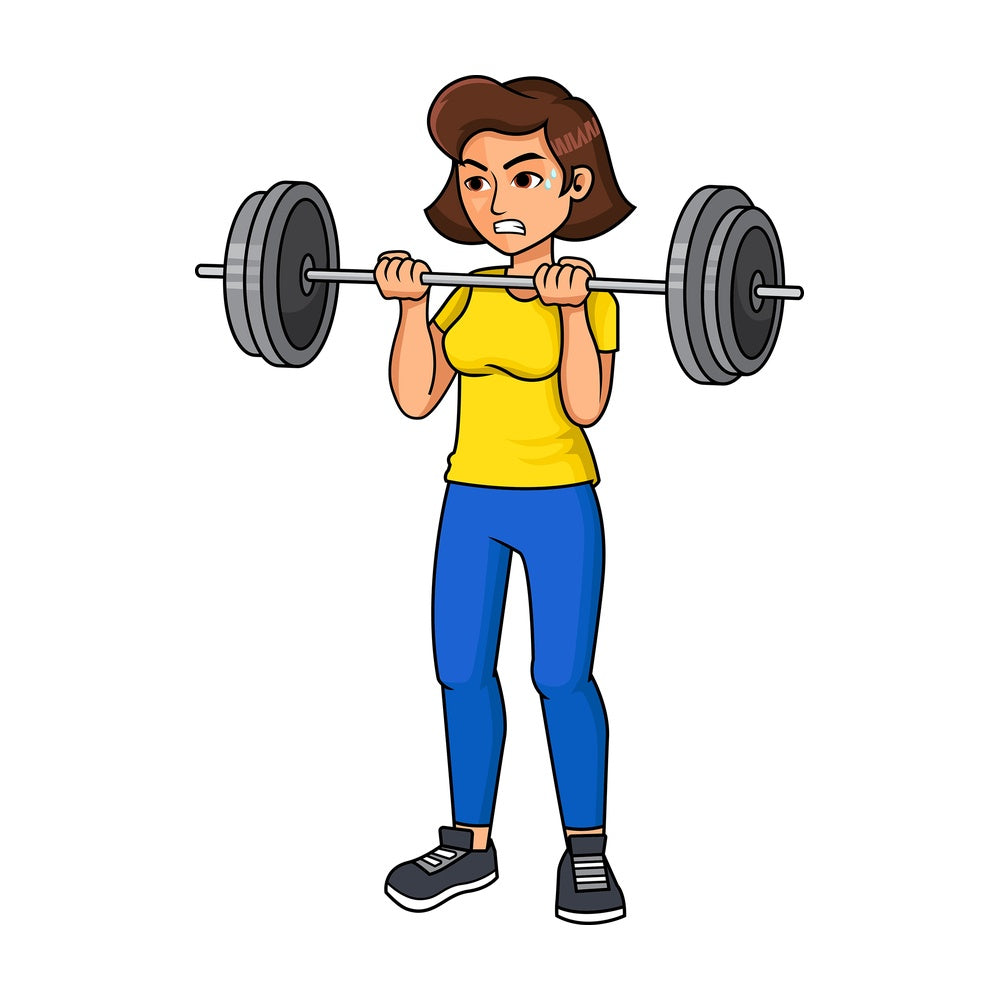 Woman lifting barbell. PNG - JPG and vector EPS file formats (infinitely scalable). Image isolated on transparent background.