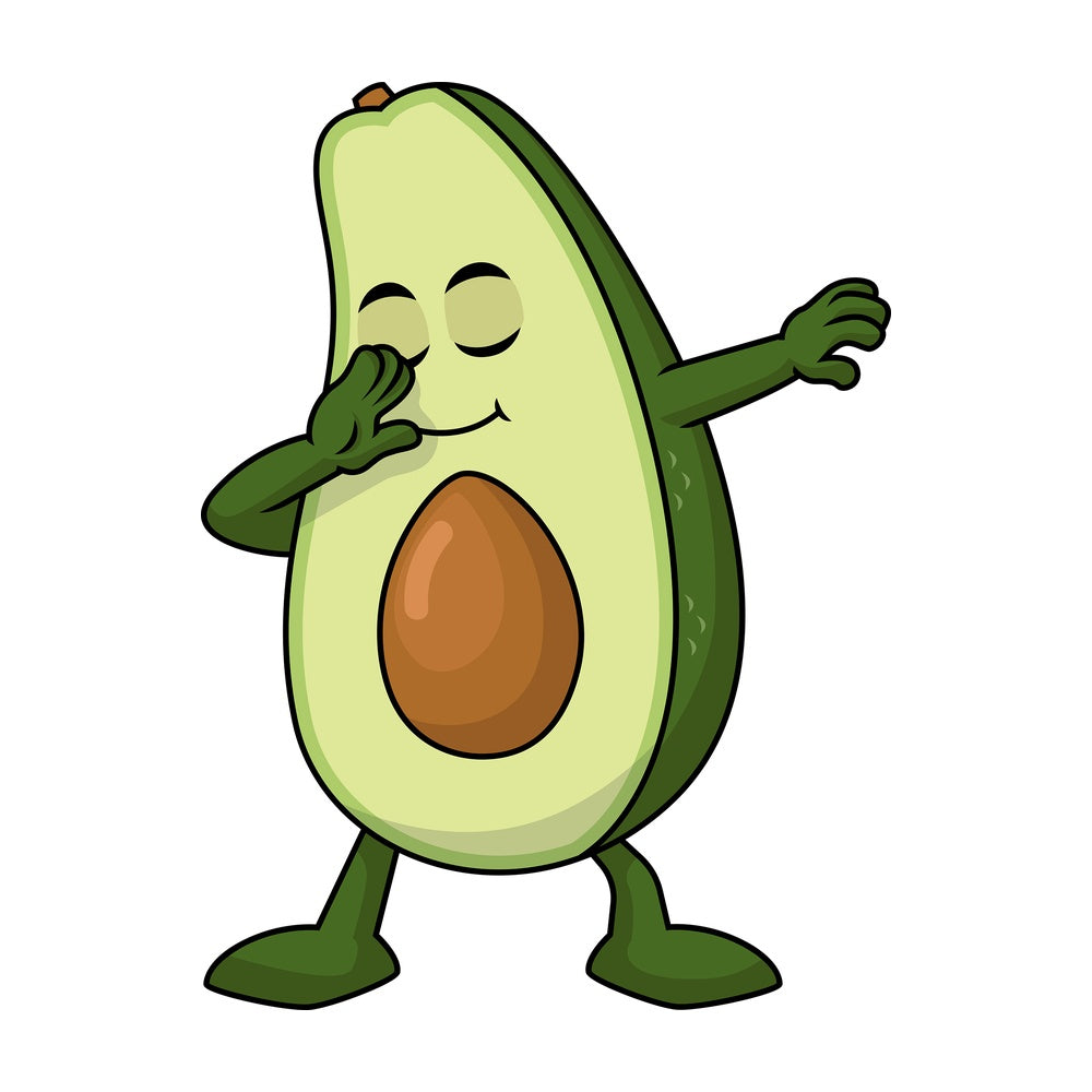 Dabbing avocado. PNG - JPG and vector EPS file formats (infinitely scalable). Image isolated on transparent background.