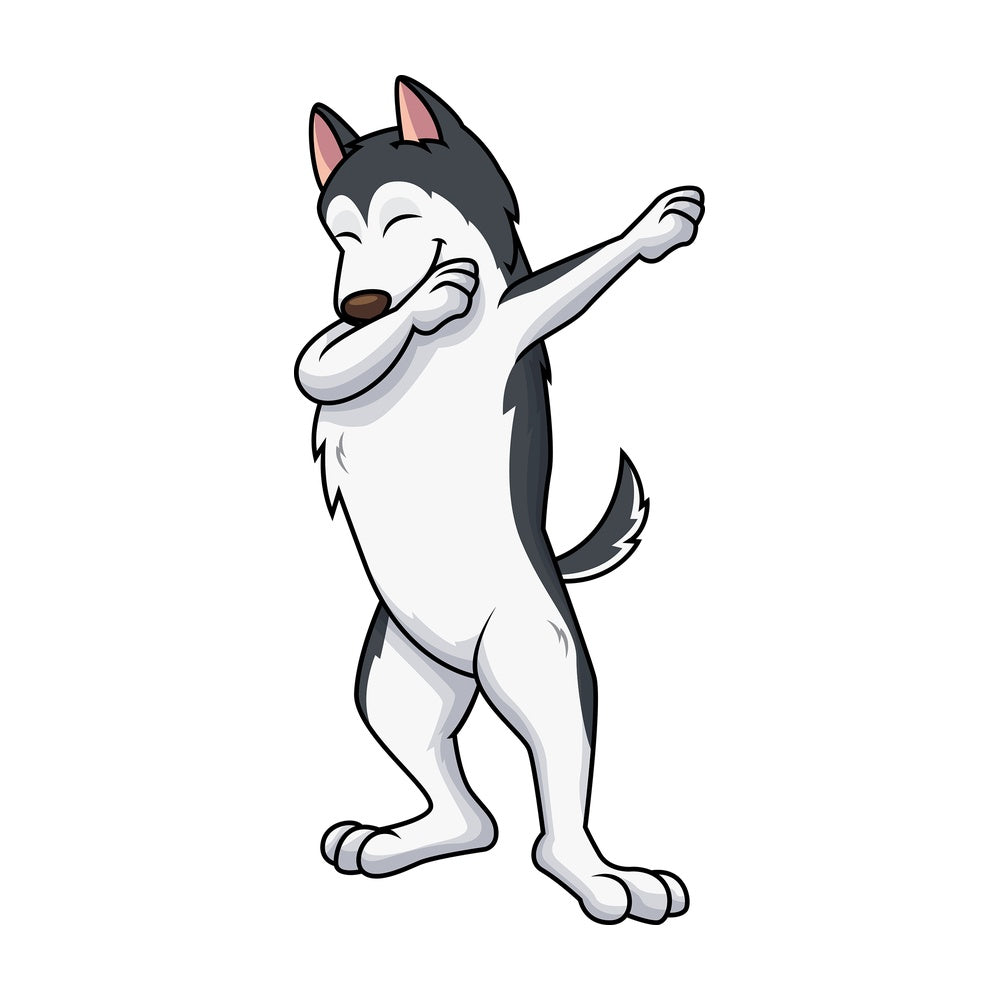 Dabbing husky dog. PNG - JPG and vector EPS file formats (infinitely scalable). Image isolated on transparent background.