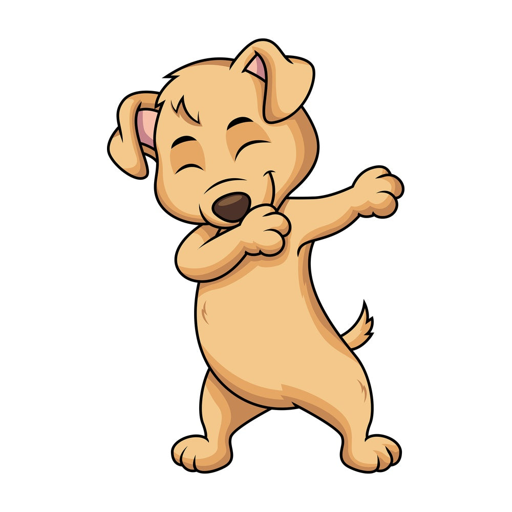 Dabbing puppy. PNG - JPG and vector EPS file formats (infinitely scalable). Image isolated on transparent background.
