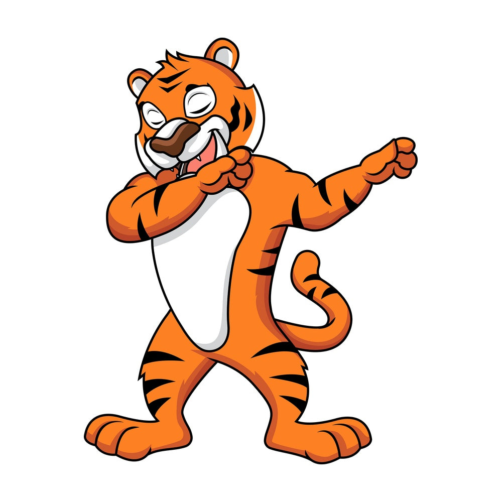 Dabbing tiger. PNG - JPG and vector EPS file formats (infinitely scalable). Image isolated on transparent background.