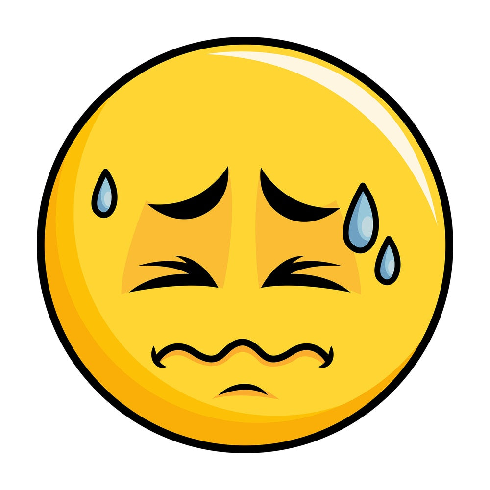 In Pain Yellow Smiley Emoticon. PNG - JPG and vector EPS file formats (infinitely scalable). Image isolated on transparent background.