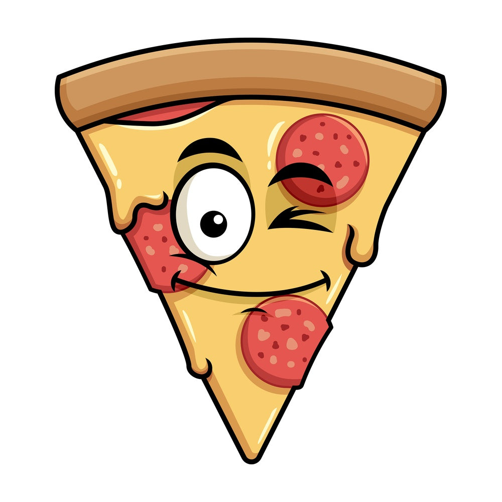 Winking pizza emoticon. PNG - JPG and vector EPS file formats (infinitely scalable). Image isolated on transparent background.