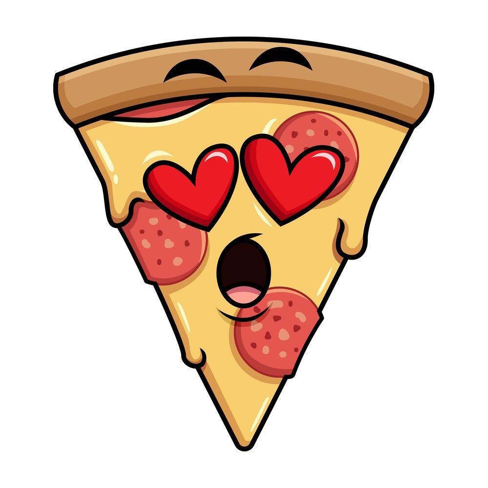 In love pizza emoticon. PNG - JPG and vector EPS file formats (infinitely scalable). Image isolated on transparent background.