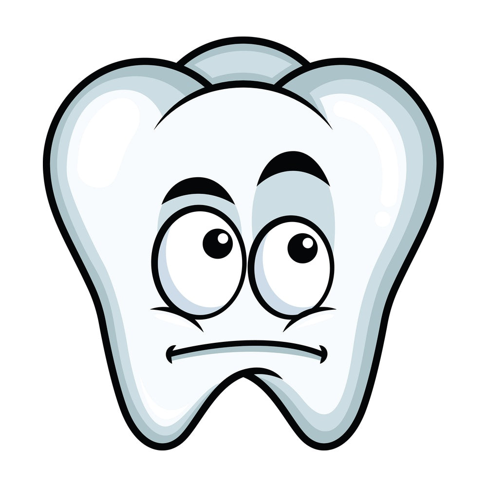 Wondering tooth emoticon. PNG - JPG and vector EPS file formats (infinitely scalable). Image isolated on transparent background.