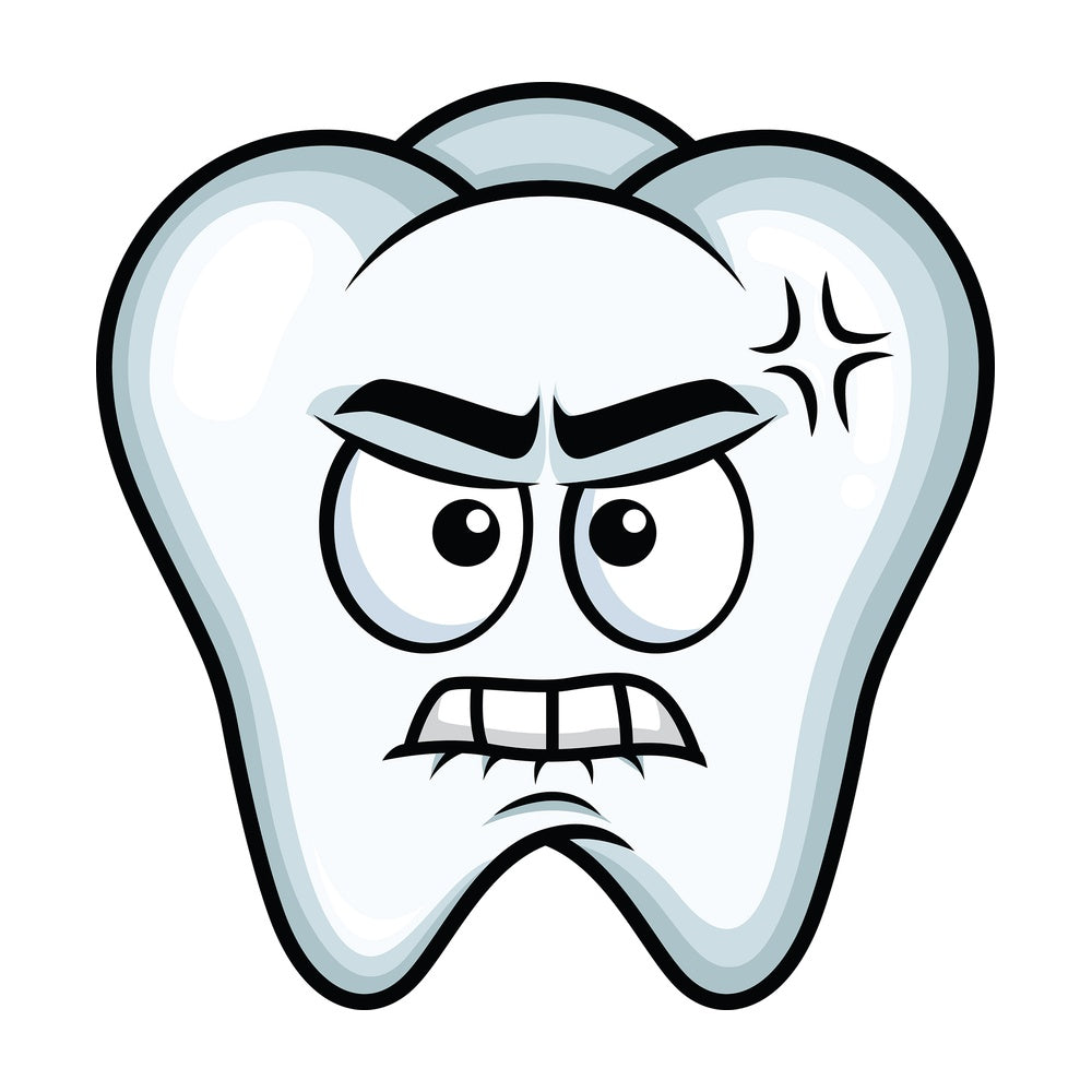 Angry tooth emoticon. PNG - JPG and vector EPS file formats (infinitely scalable). Image isolated on transparent background.