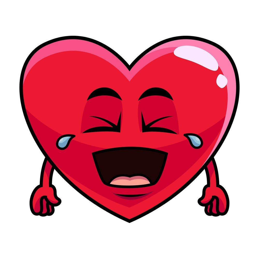 Laughing lol heart emoticon. PNG - JPG and vector EPS file formats (infinitely scalable). Image isolated on transparent background.