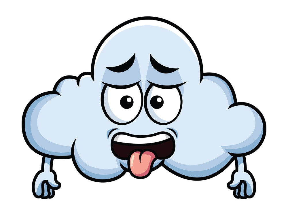 Disgusted cloud emoticon. PNG - JPG and vector EPS file formats (infinitely scalable). Image isolated on transparent background.
