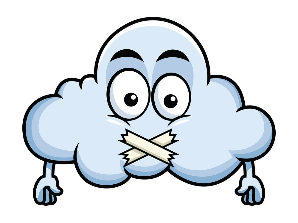 Taped mouth cloud emoticon. PNG - JPG and vector EPS file formats (infinitely scalable). Image isolated on transparent background.