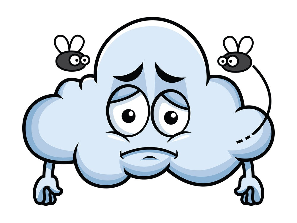 Stinky cloud going bad emoticon. PNG - JPG and vector EPS file formats (infinitely scalable). Image isolated on transparent background.