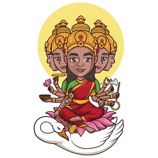 Royalty-free stock vector illustration of a hindu deity gayatri.