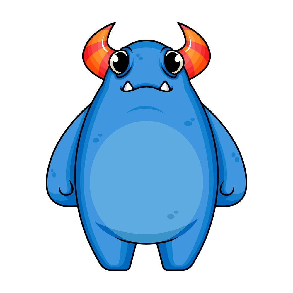 Blue monster. PNG - JPG and vector EPS (infinitely scalable). Image isolated on transparent background.