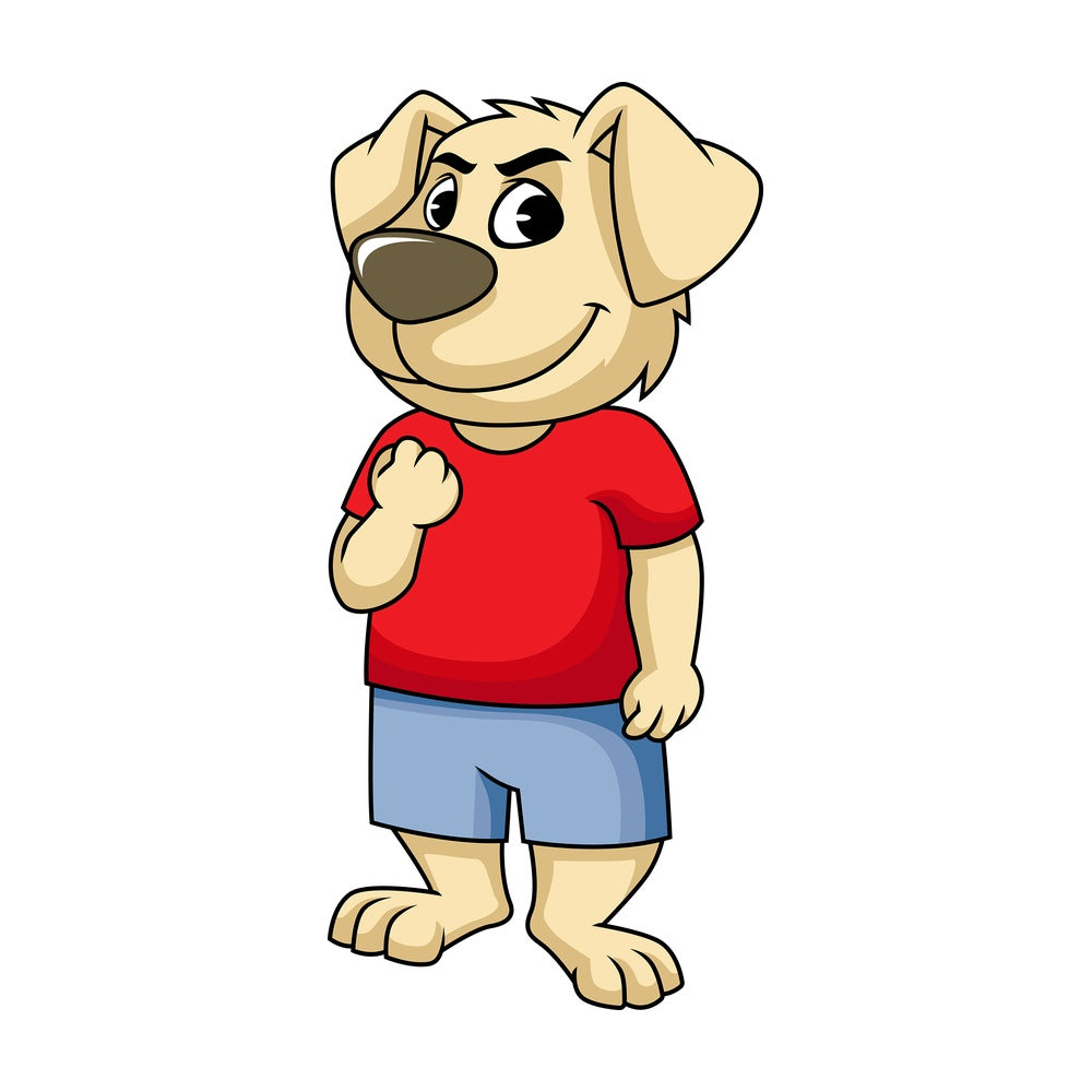 Confident dog cartoon character. PNG - JPG and vector EPS (infinitely scalable). Image isolated on transparent background.