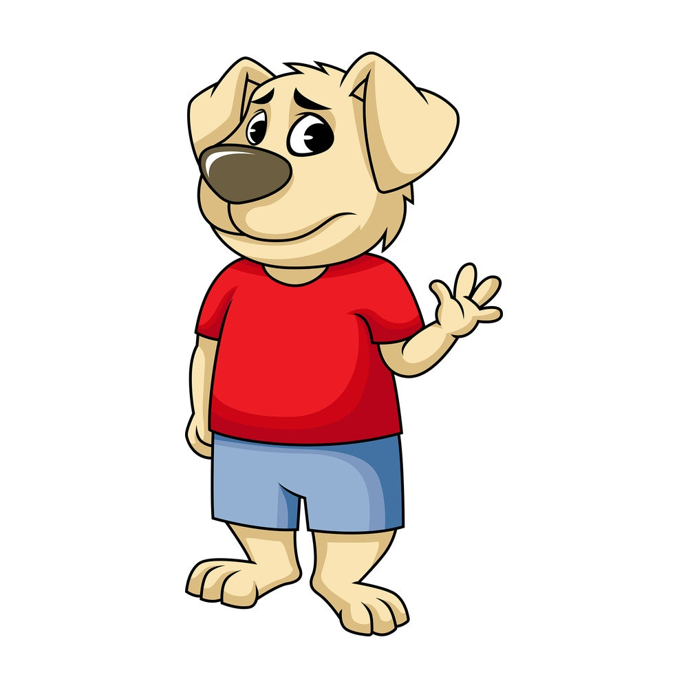 Dog mascot waving goodbye. PNG - JPG and vector EPS (infinitely scalable). Image isolated on transparent background.