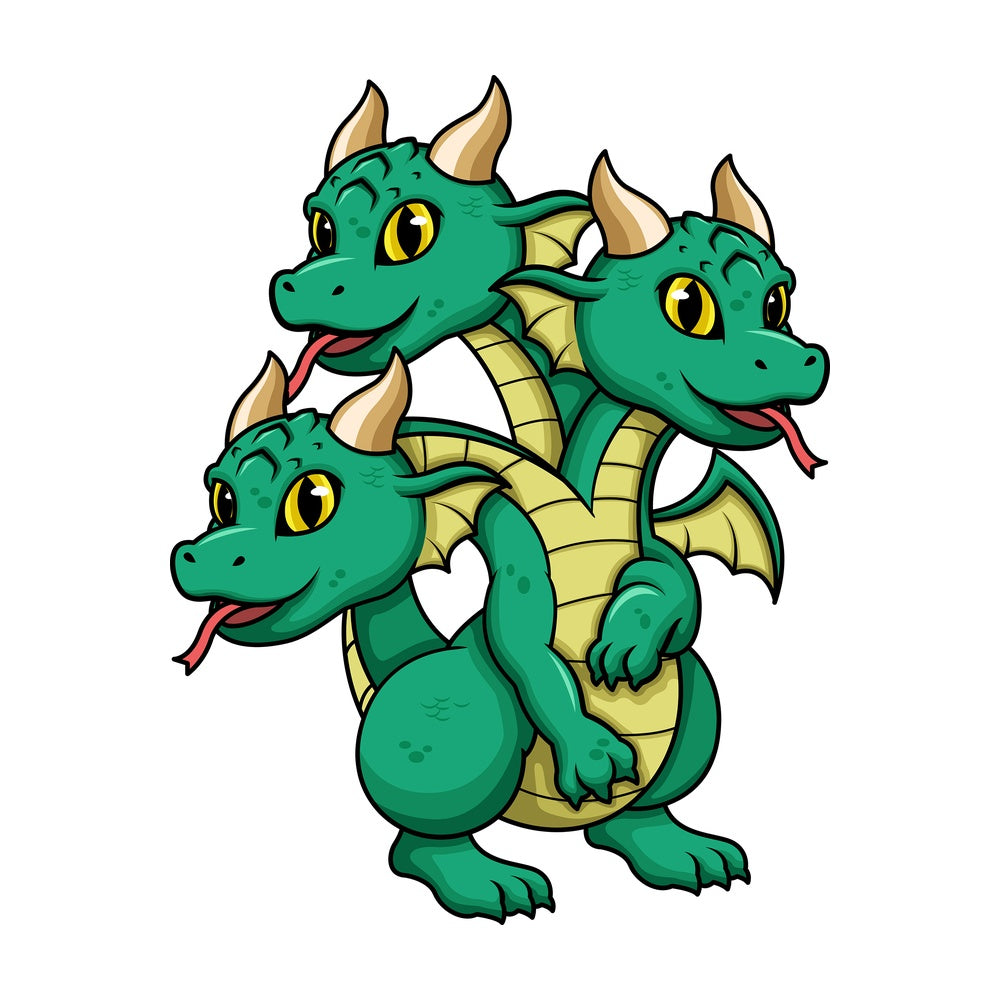 Lernaean hydra. PNG - JPG and vector EPS (infinitely scalable). Image isolated on transparent background.