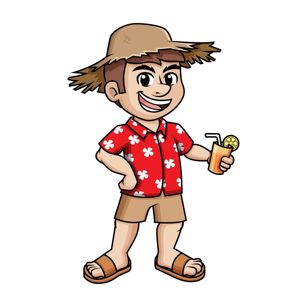Chilled dude wearing summer hat. PNG - JPG and vector EPS (infinitely scalable).