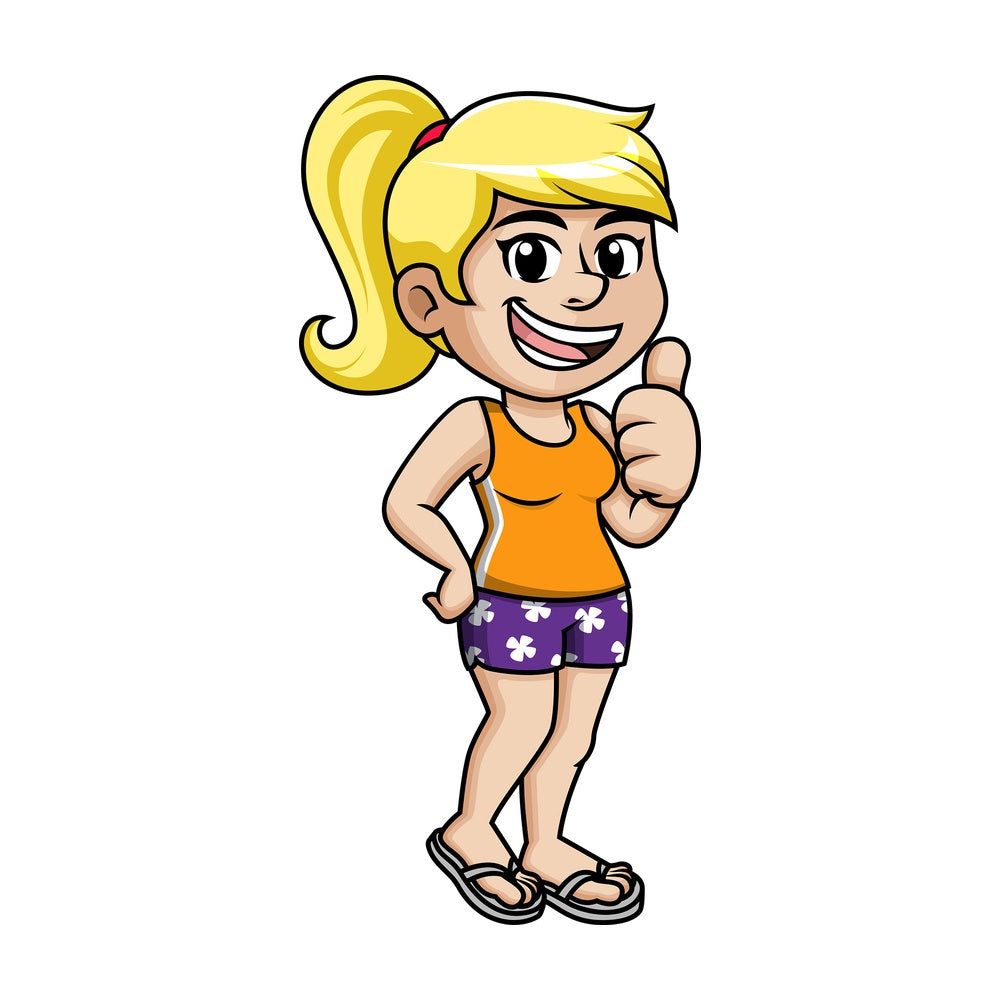 Smiling girl in swimwear. PNG - JPG and vector EPS (infinitely scalable).