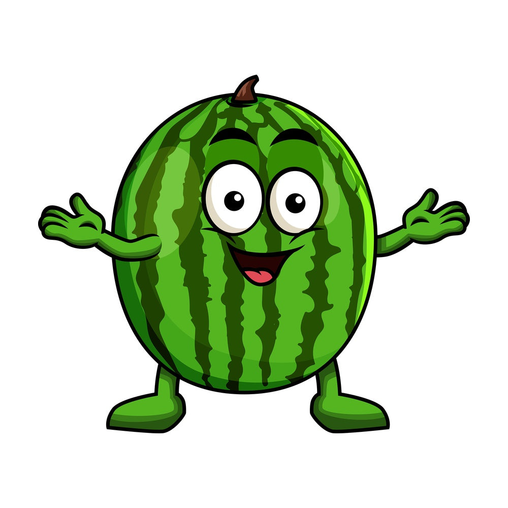 Happy watermelon character. PNG - JPG and vector EPS (infinitely scalable). Image isolated on transparent background.