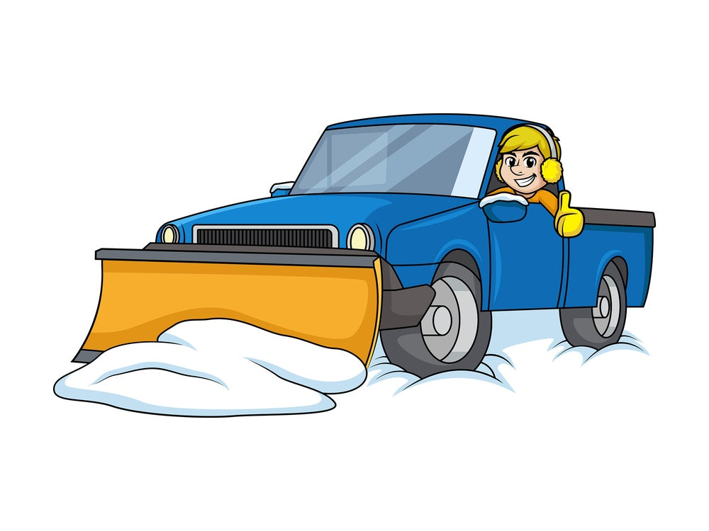 Man in snow plow vehicle. PNG - JPG and vector EPS (infinitely scalable).