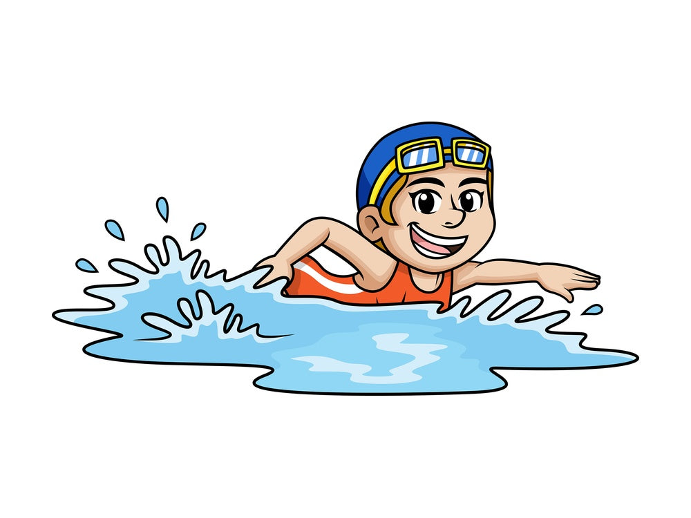Woman swimming in the sea. PNG - JPG and vector EPS file formats (infinitely scalable). Image isolated on transparent background.