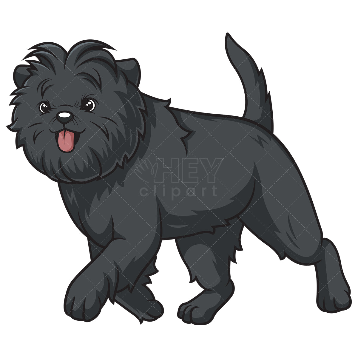 Royalty-free stock vector illustration of an affenpinscher running.