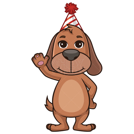 Royalty-free stock vector illustration of a birthday dog.