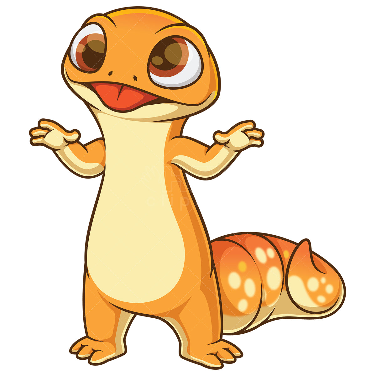Royalty-free stock vector illustration of a funny gecko tongue out.