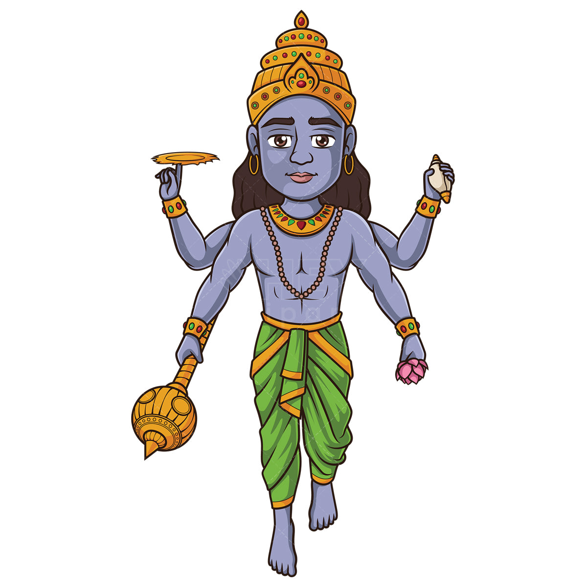 Royalty-free stock vector illustration of a god vishnu the preserver.