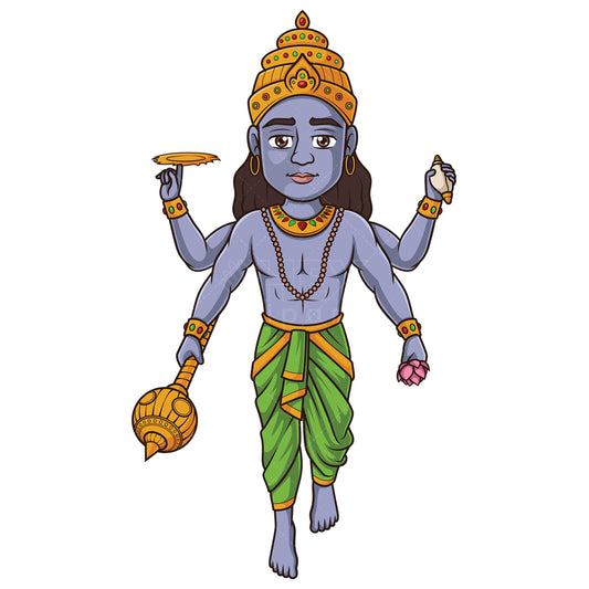 Royalty-free stock vector illustration of a god vishnu the preserver.