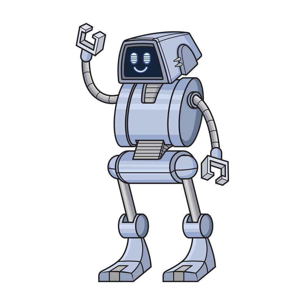 Cheerful robot. PNG - JPG and vector EPS (infinitely scalable).