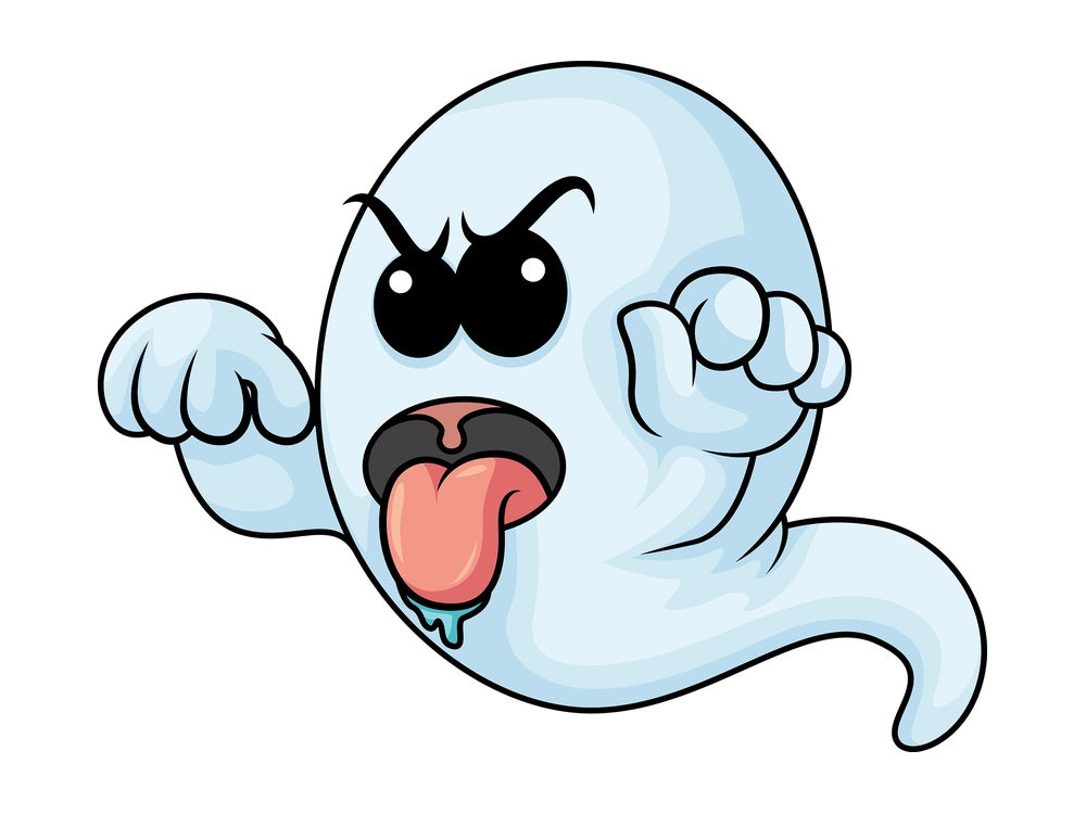 Ghost scaring someone. PNG - JPG and vector EPS (infinitely scalable).