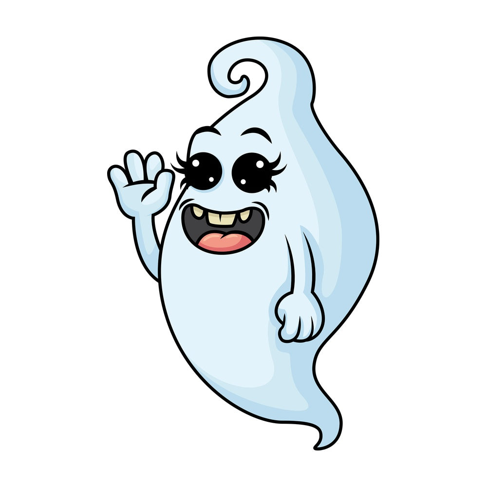 Happy female ghost. PNG - JPG and vector EPS (infinitely scalable).