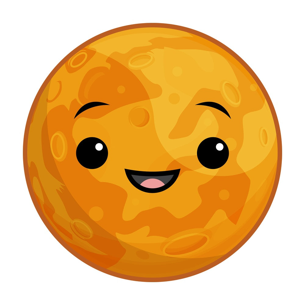 Kawaii planet mercury. PNG - JPG and vector EPS (infinitely scalable).