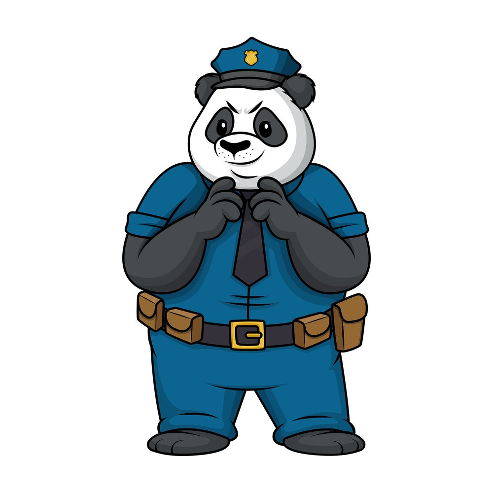 Evil panda policeman. PNG - JPG and vector EPS (infinitely scalable).
