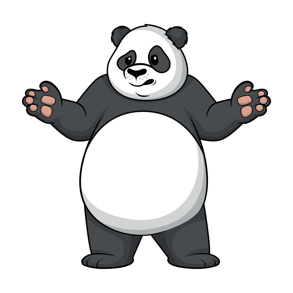 Panda shrugging. PNG - JPG and vector EPS (infinitely scalable).